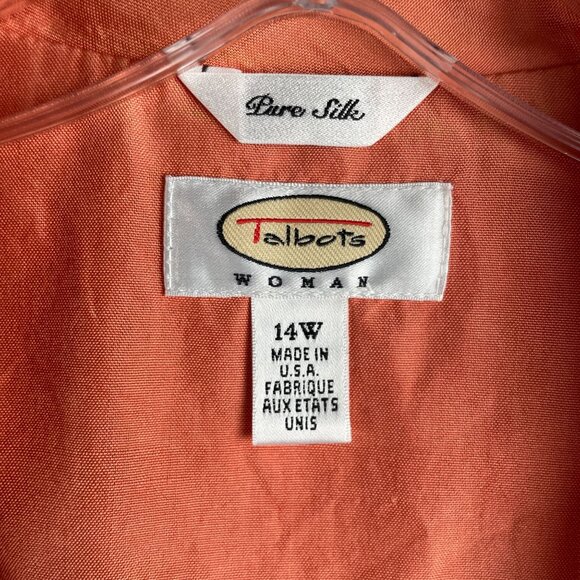 Talbots Pure Silk Womens Shirt Dress 14W Work Office Capsule Easter Minimal - Picture 5 of 16